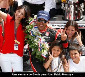 INDIANAPOLIS, IN - MAY 24:  Juan-Pablo Montoya of Columbia, driver of the #2 Verizon Team Penske Chevrolet Dallara celebrates with his family in victory lane after winning the 99th running of the Indianapolis 500 Mile Race at Indianapolis Motorspeedway on May 24, 2015 in Indianapolis, Indiana.  (Photo by Jonathan Ferrey/Getty Images)
